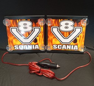 Tabliczki podświetlane LED SCANIA V8 24 V